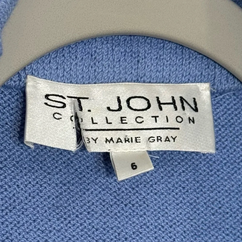 St. John Collection by Marie Gray Size 6 Blue Structured Button-Front Blazer - Picture 6 of 6